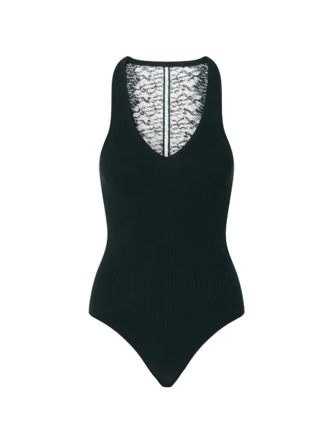 LIU JO bodysuit with lace insert Green PF6006MS99EX0792