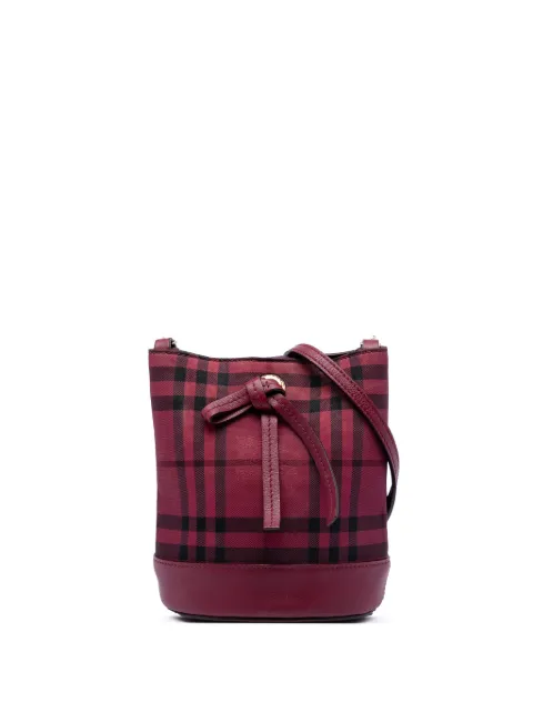 Burberry Pre-Owned 2014-2017 Baby Haymarket Check Nylon Overdyed bucket bag Red YFOCCPDJ0A3YIYTH