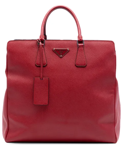 Prada Pre-Owned 2013-2026 Saffiano Lux Double Handle Shopping Tote satchel Red VW9GRBJZZ1HUTQZ6