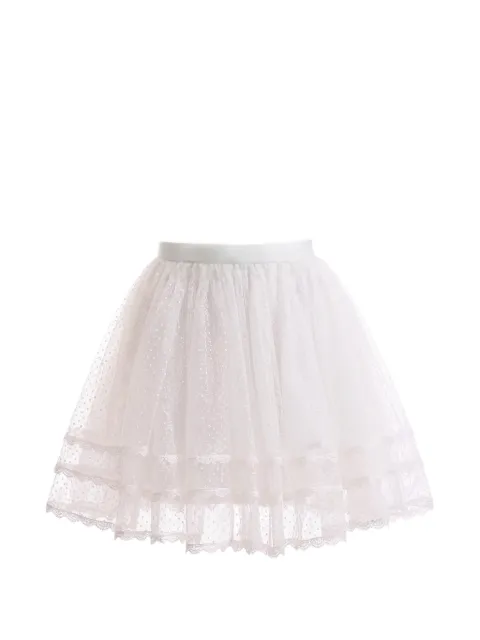 Gemy Maalouf point d'esprit tiered skirt White GMCPS277998SS