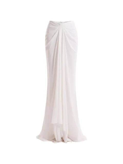 Gemy Maalouf draped long skirt White GMCPS277996LS