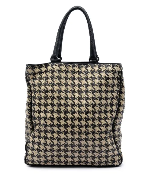 Bottega Veneta Pre-Owned 2009 Nappa Intrecciato Houndstooth Vertical tote bag Black 27AA6IPEO2VROLAN