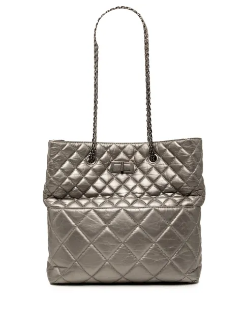 CHANEL Pre-Owned 2010-2011 Quilted Metallic Aged Calfskin Reissue 2.55 tote bag Grey ZT39775H9ZED59YS