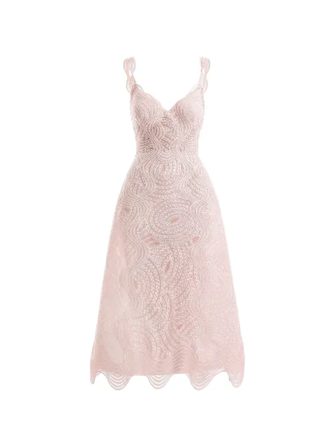 Gemy Maalouf embroidered cage-effect dress Pink GMCPS278006MD