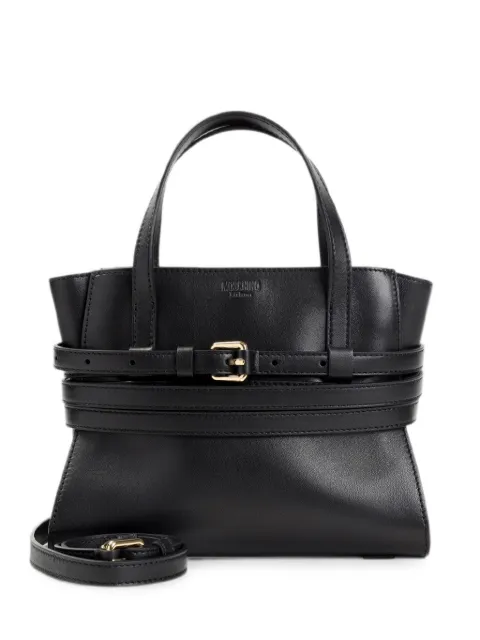 Moschino buckle-detail leather tote bag Black MC4012PP1POA0