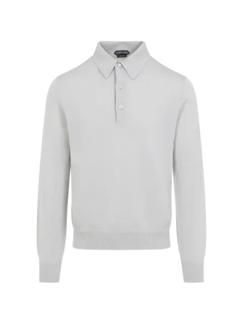 TOM FORD long-sleeves polo shirt Grey KPL055YMK073