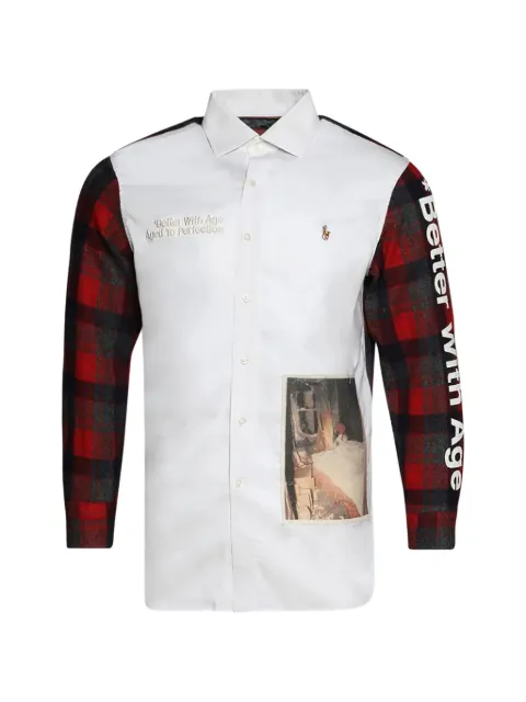 Better with Age patchwork-detailing flannel-sleeved shirt White BWA199