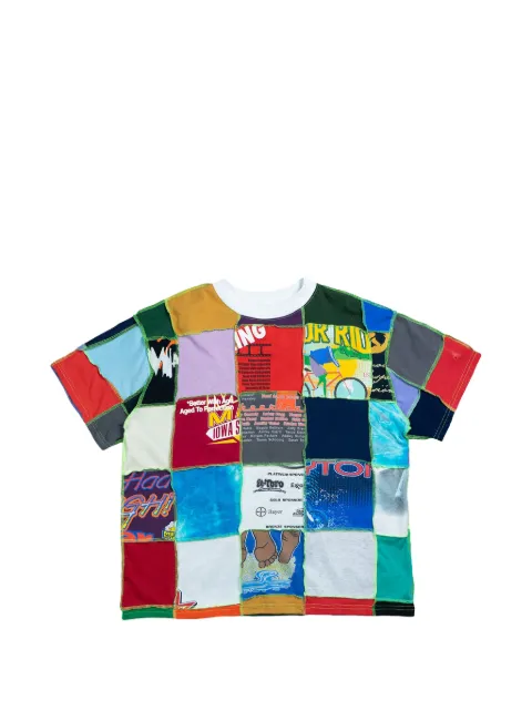 Better with Age patchwork-design T-shirt Blue BWA201