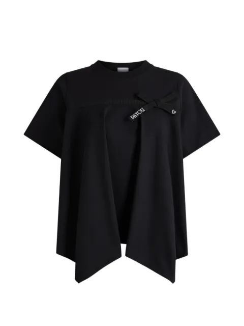Patou bow-detail pleated T-shirt Black JE2599990999B