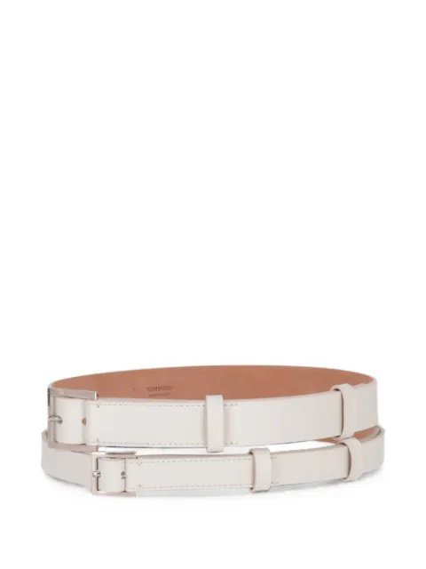 TOM FORD double-strap buckle-fastening belt White WB205PLCL090
