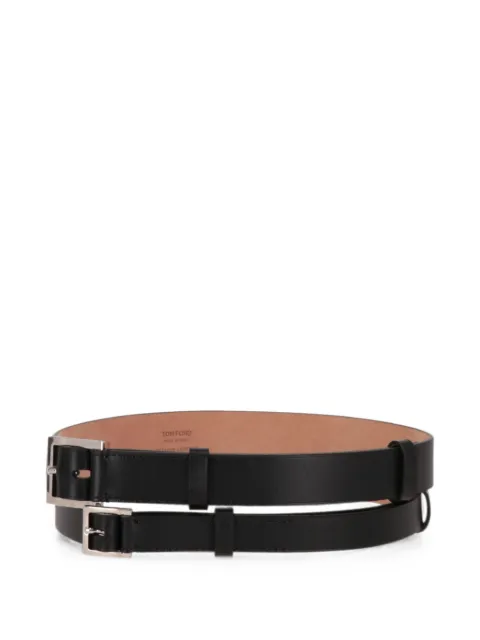 TOM FORD double-strap leather belt Black WB205PLCL090
