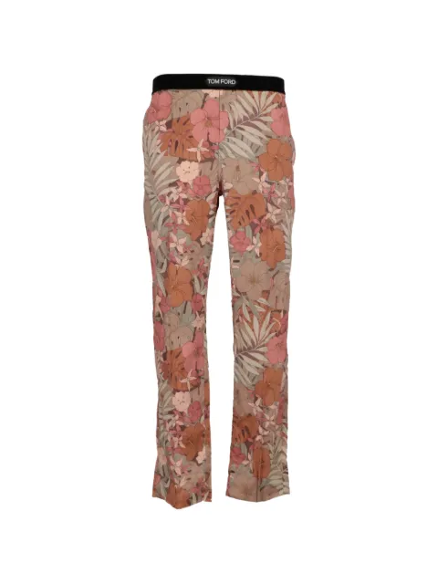 TOM FORD floral-print pajama trousers Neutrals T4H20168668