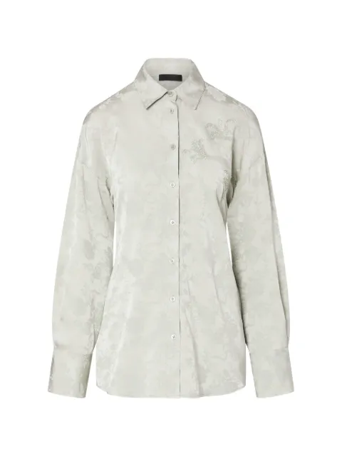 LIU JO jacquard-shirt with jewel embroidery Green PF6061TS96A