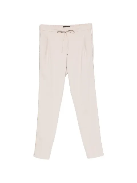 Fabiana Filippi drawstring side-stripe track pants Neutrals PAD216F366M3100164