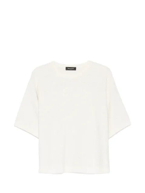 Fabiana Filippi sequin-embellished short-sleeve wool T-shirt Neutrals MAD216F388M3270000