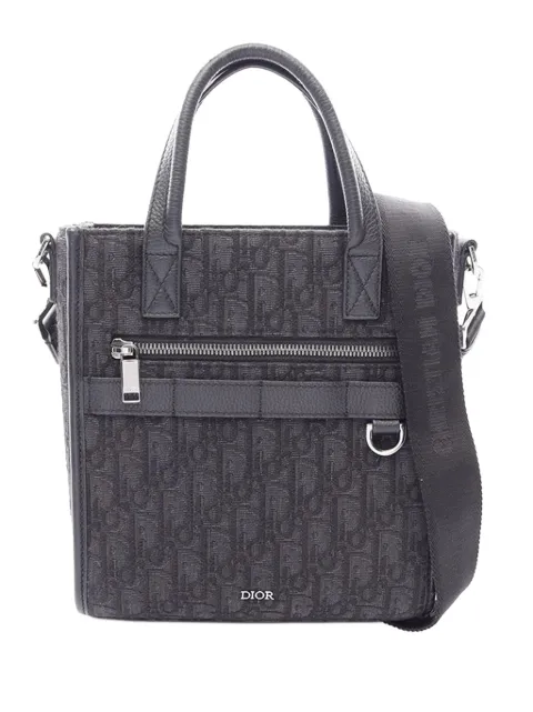 Christian Dior Pre-Owned 2010-2026 Mini Oblique Canvas Safari North-South Tote satchel Black WTAD5EXJNI01TRLO