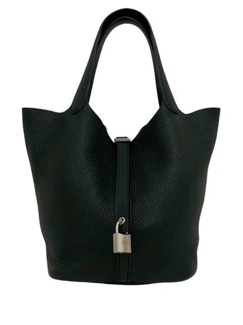Hermès Pre-Owned 2000-2020 Clemence Picotin Lock 22 handbag Black RIA5KLMFBAZXN3AS