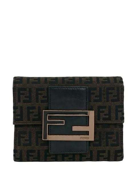 Fendi Pre-Owned 2000-2010 Zucchino Canvas Trifold Wallet small wallets Brown HRHY1AKDMGZB2YDX