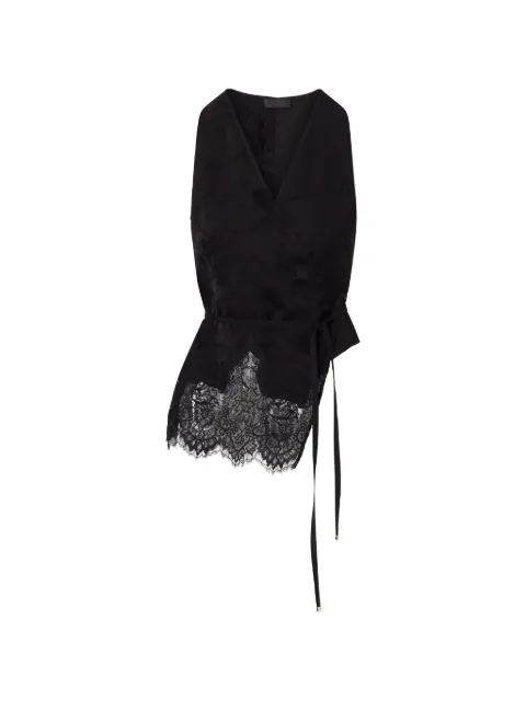 LIU JO jacquard top with lace details Black PF6054TS96A22222