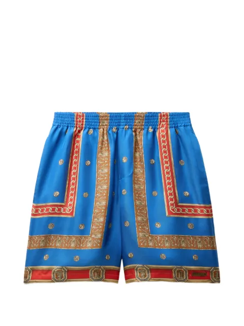 Versace printed silk twill shorts Blue 10222251A17953