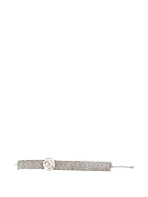 CHANEL Pre-Owned Camellia necklace Silver CSVM9346