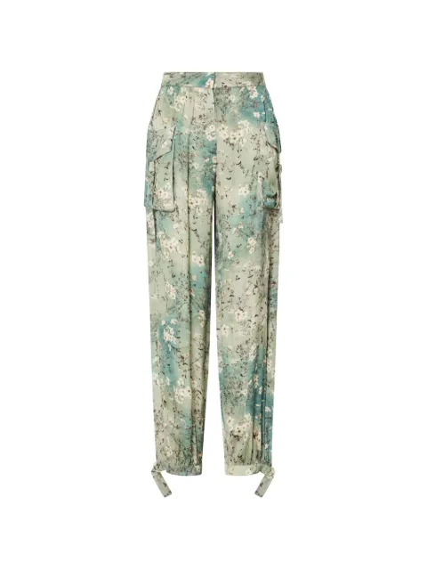 LIU JO printed satin trousers Green PF6038TS061L9389