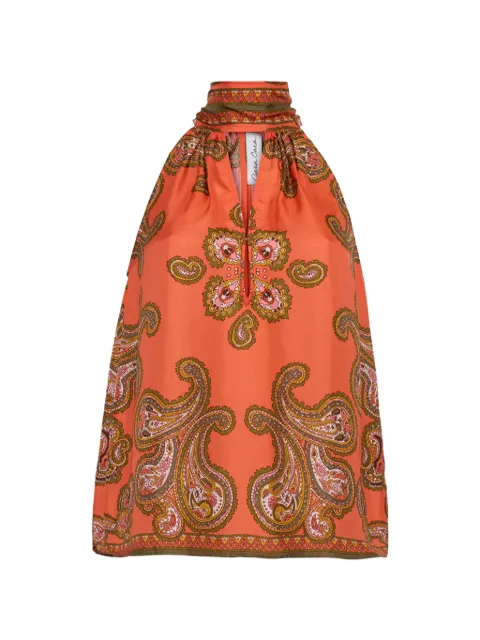 Cara Cara Sundance paisley-print halter-neck blouse Orange 3162VT