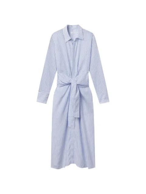 A.L.C. Mila striped tie-waist dress White 6DRES03070
