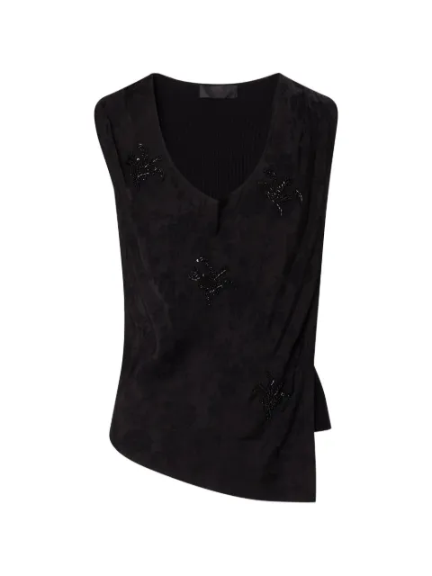 LIU JO top with jewel embroidery Black PF6011MS99E22222