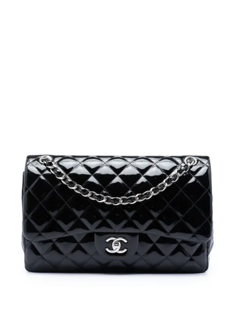 CHANEL Pre-Owned 2012 Jumbo Classic Patent Double Flap shoulder bag Black YWRPT722U9CC9IFG
