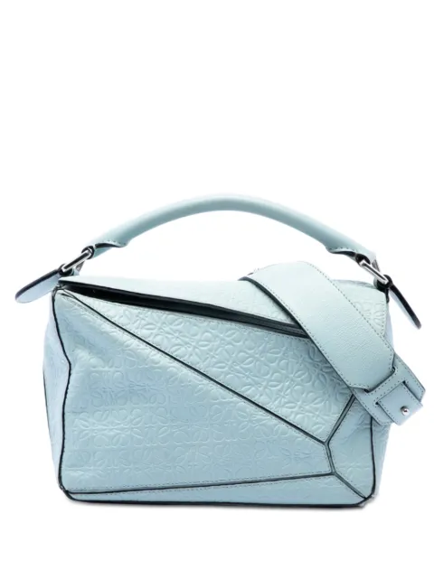Loewe Pre-Owned 2016 Small Anagram Embossed Calfskin Puzzle satchel Blue PLN5NL4PSNEJGHF2