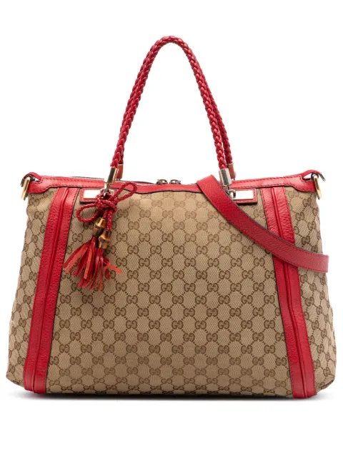Gucci Pre-Owned 2016-2026 Medium GG Canvas Bella Tote satchel Red FB7AFY9RUQENEMJV