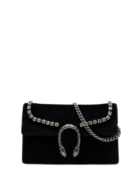 Gucci Pre-Owned 2016-2026 Mini Crystal Embellished Velvet Dionysus crossbody bag Black 1US6KDBSIYRLNM1I