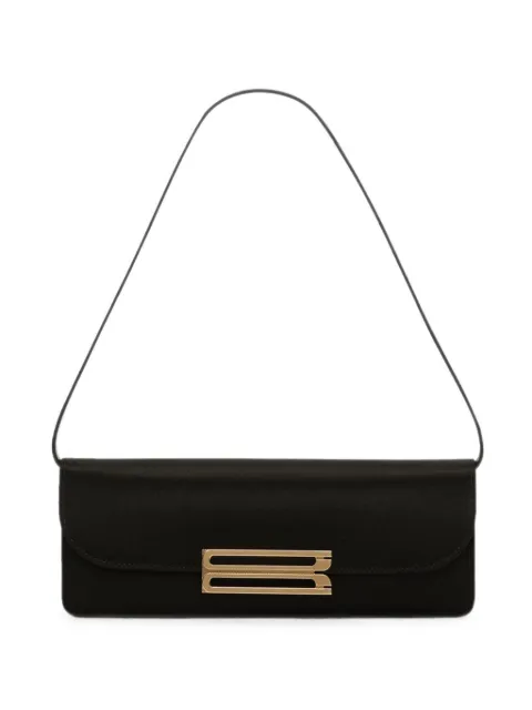 Victoria Beckham Dorian logo-plaque satin shoulder bag Black B326AAC007572A1