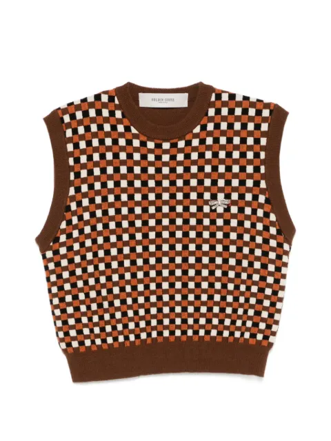 Golden Goose Roby check-pattern vest Brown GWP02824P002676