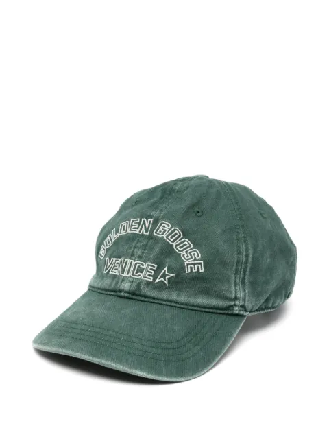 Golden Goose logo-embroidered star-patch baseball cap Green GUP02837P002618