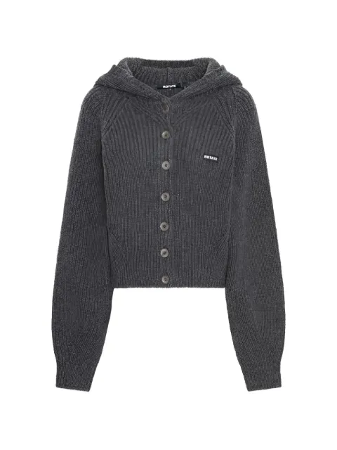 ROTATE BIRGER CHRISTENSEN ribbed-knit hooded cardigan Grey 1167001205