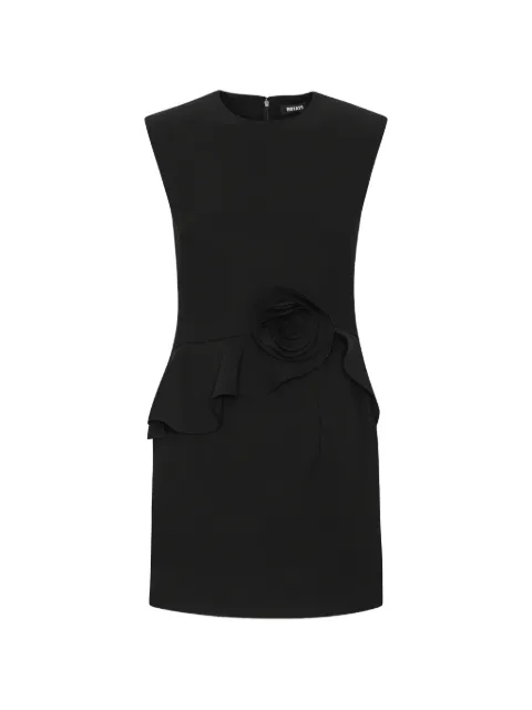 ROTATE BIRGER CHRISTENSEN floral-appliqué peplum-hem mini dress Black 116651100