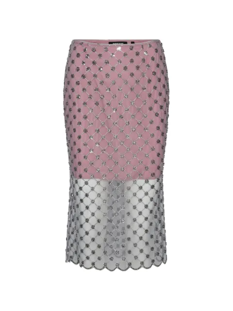 ROTATE BIRGER CHRISTENSEN sequined floral-mesh midi skirt Pink 1166862782