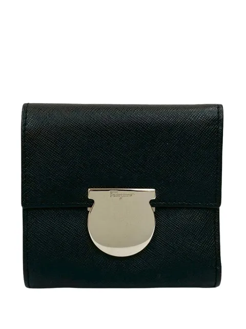 Ferragamo Pre-Owned 2010-2026 Leather Gancini Trifold Wallet small wallets Black SWB3ZK103T6KU7JR