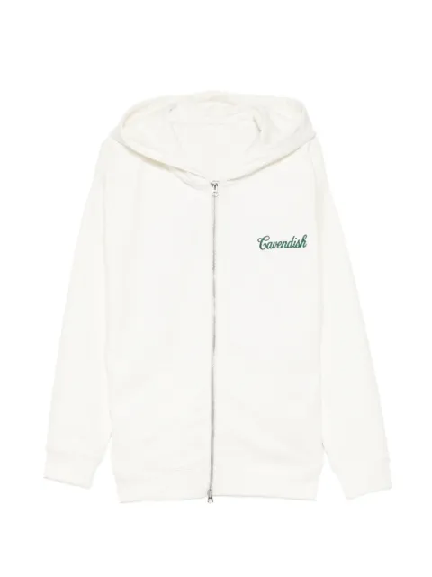 Cavendish logo-embroidered hoodie White CAV5013