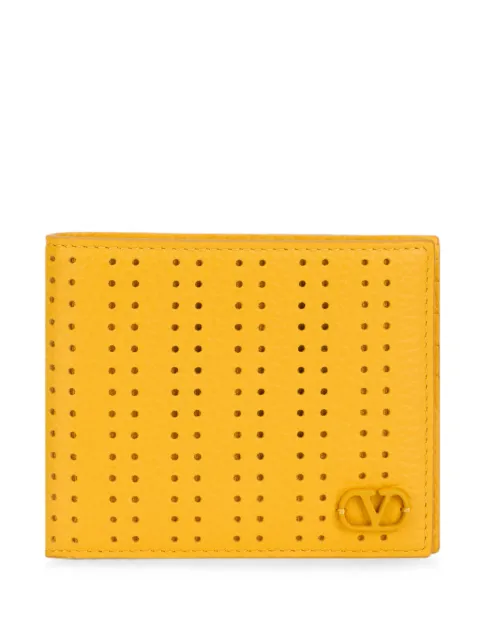 Valentino Garavani VLogo perforated leather wallet Yellow YP0AP3JCD
