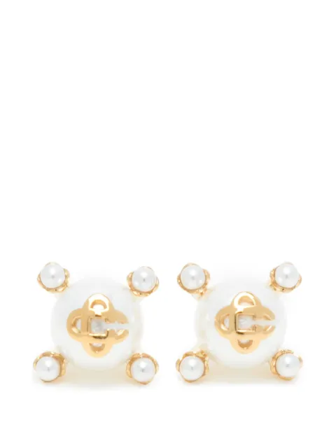 Casablanca Lotus pearl studs White APF26JW40901