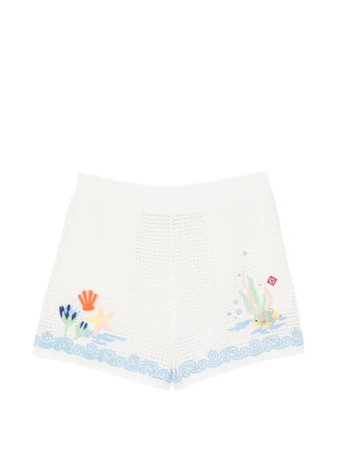 Casablanca Oasis crochet-knit shorts White WPF26KW143701