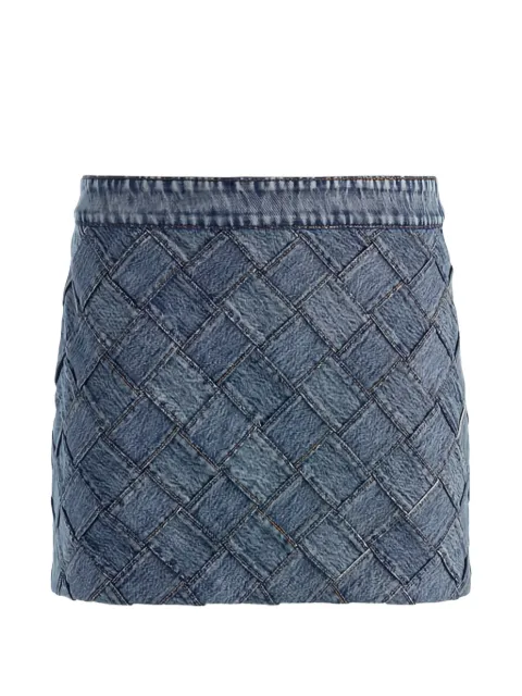 alice + olivia Rubi woven-design denim skirt Blue CD605131314