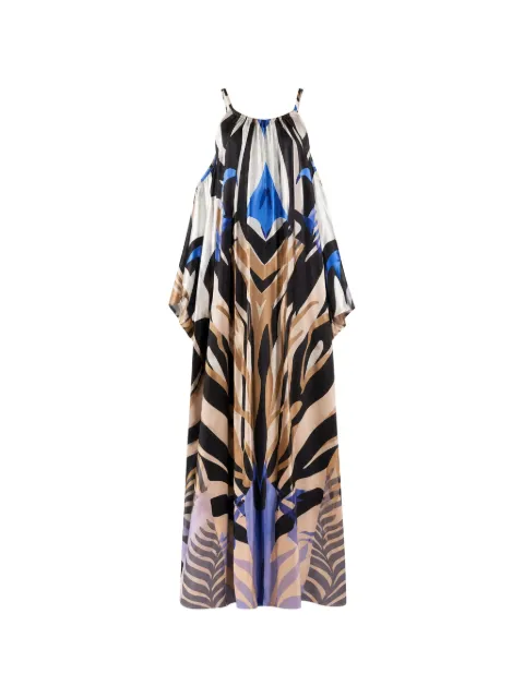 NEMA abstract-print halter-neck maxi dress Black 15107N259