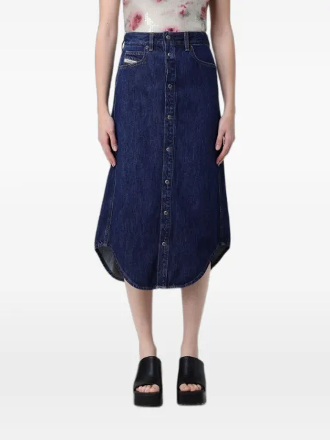 Diesel button-up curved-hem midi skirt Blue A181070IRAA01