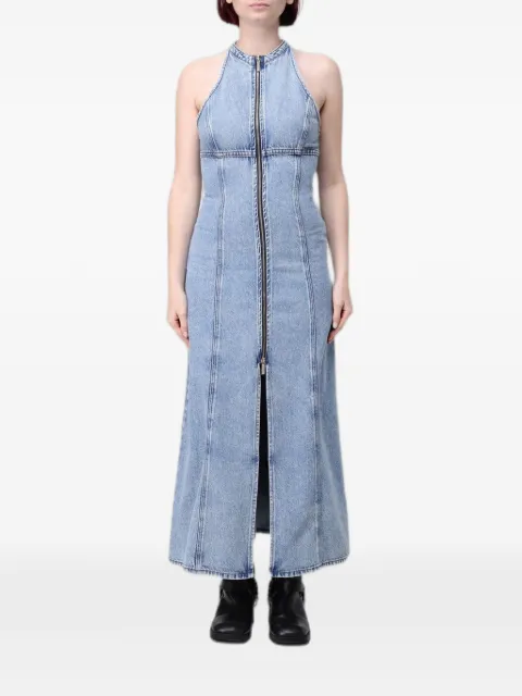Armani Exchange zip-up halterneck maxi dress Blue XW002261AF21338MB001
