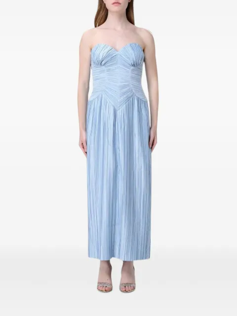 Cult Gaia Ashika plissé corset midi dress Blue GW2880PE