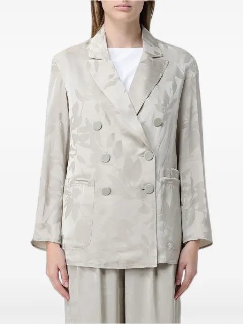 Armani Exchange double-breasted flower-pattern blazer Neutrals XW002010AF21551